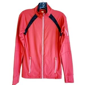 Lucy | Women's Pink Athleisure Full Zipper Lightweight Jacket (Size Small)